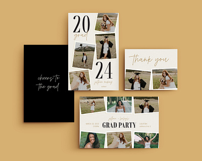 Graduation / Scattered Photos graphic design invitation