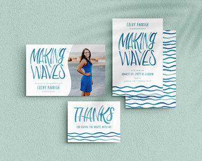 Graduation / Making Waves graphic design illustration invitation typography