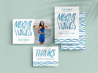 Graduation / Making Waves graphic design illustration invitation typography