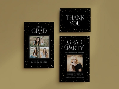 Graduation / Metallic Confetti graphic design invitation typography