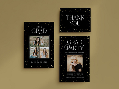 Graduation / Metallic Confetti graphic design invitation typography