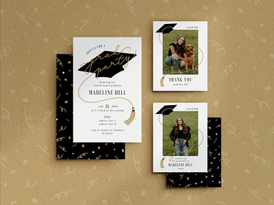 Graduation / Grad Cap graphic design invitation typography