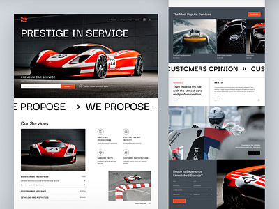 Car Services Landing branding bugatti car car services ferrari font style lamborghini landing page logo mercedes minimalism premium red color red style rolls royce sport car trand 2024 ui ux web design