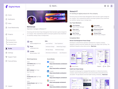 Online Project Management SaaS Web App. clean dashboard data design management manager minimal online profile page project management remote settings page ui uiux ux visual design web app web application website