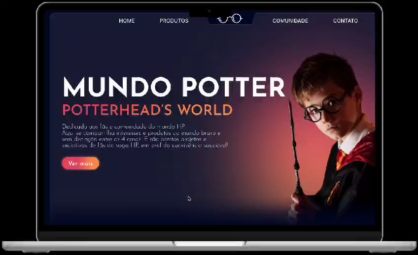 Example of Harry potter landing page