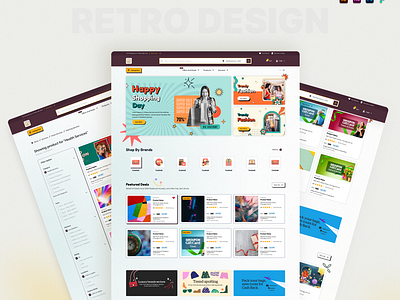 Retro Design Pattern: E-commerce Website Template colorful design pattern designinspiration e commerce ecommerce fashion minimal online shop online shopping relevance responsive retrodesign store typography ui webdesign