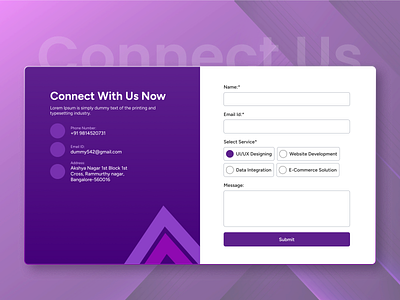 Contact Us Form Design connect with us section contact us form contact us web section design figma landing page design nidish design ui uiux web page design website design