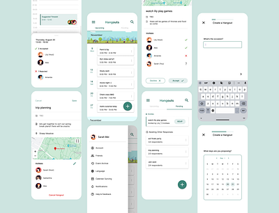 Hangout // Scheduling Mobile App Design branding case study mobile ui uiux