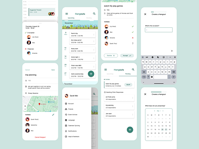 Hangout // Scheduling Mobile App Design branding case study mobile ui uiux