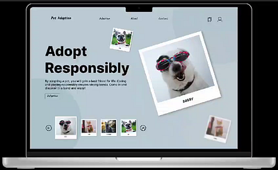 Landing page responsive Pet Responsibly interactive design pet ui ux design