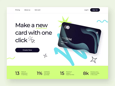 Bank Card Landing Page animation bank bank card bank landing page branding design figma finance finance websites motion graphics ui ui design