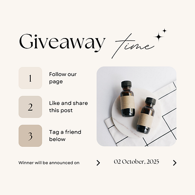 Beige Minimalist Giveaway Instagram Post artisolvo business card business card design business card template canva giveaway instagram post design luxury minimalist