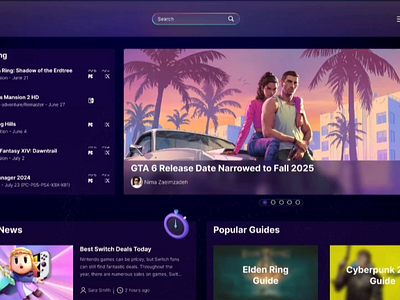 Game News - Landing Page figma game gaming graphic design ui web design