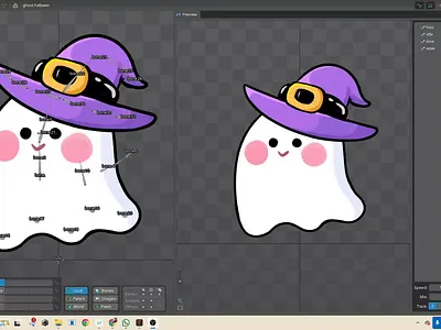 Ghost 2D Animation with Spine Pro for Game Animation 2danimation animation cute design game animation game development gif illustration spine spine pro sticker