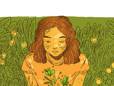 Illustration work animation digitalart ecofriendly girl greenenergy illustration meditation procreate