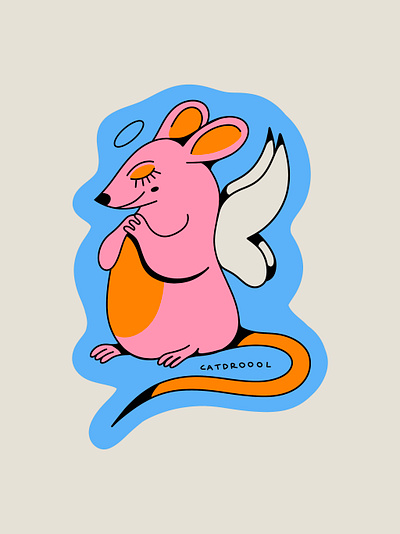 All Rats Are Angels angel chicago cute design drawing funny illustration procretate rat rata rats sticker