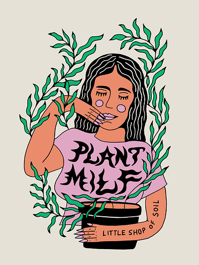 Plant Milf for Little Shop of Soil care cute drawing floral illustration leaves little shop of soil milf plant plantas plants procreate