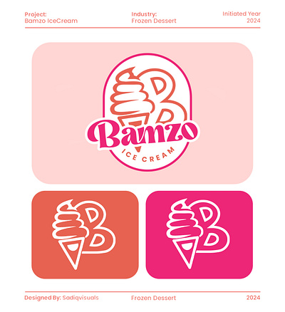 Brand Identity Design For Bamzo Ice Cream branding graphic design illustration logo typography vector