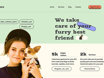 HCS Vet care web ui design! app app design branding design figma graphic design illustration logo ui uiuxdesign