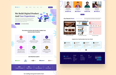 UI/UX agency landing page design😊 app branding design graphic design typography ui ux web