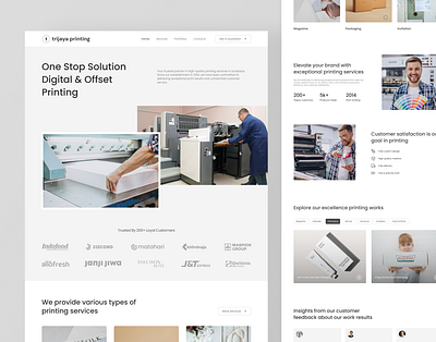 Trijaya - Printing Services Landing Page digital printing landing page offset printing printing website