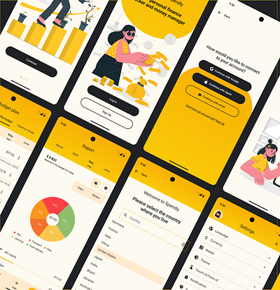 Spendly | A mobile app for monitoring finances ui uiuxwebdesignredesign ux web web design