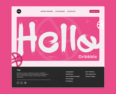 Hello dribbble, TAZ. is here ! branding graphic design logo ui