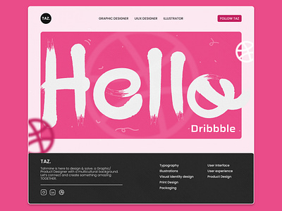 Hello dribbble, TAZ. is here ! branding graphic design logo ui