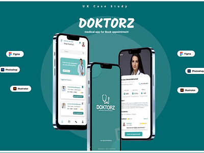 DOKTORZ | Booking Appointment App & Website Use Case Study adobe booking appointment branding design figma graduation graphic design healthcare hospital landingpage logo medical mobileapp nursing proudect ui uiux usecasestudy website webui