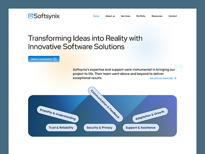 Softsynix agency blue branding design logo minimal softwareagency ui uiux ux