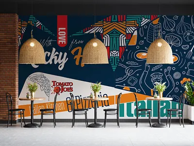 Pizza Restaurant - Wall Mural unique wall murals