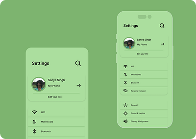 Settings UI DailyUI 007 design figma graphic design ui ux