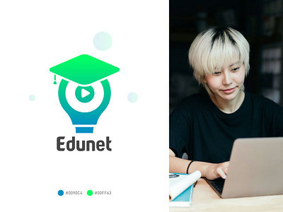 Edunet - Education Branding branding colorful creative logo education education logo gradient graphic design logo modern logo online education logo tech logo technology logo