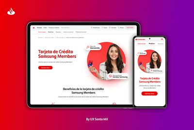 Landing Samsung Members bank card credit card landing mobile mockup responsive samsung web