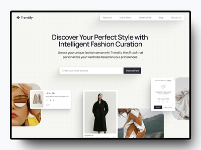Trendify - AI Fashion Curator ai branding design fashion graphic design landing page saas ui web design website