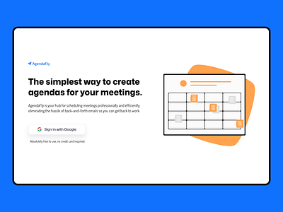 AgendaFly - Schedule a meeting agenda clean design interface meeting meeting app minimal saas schedule ui ux website