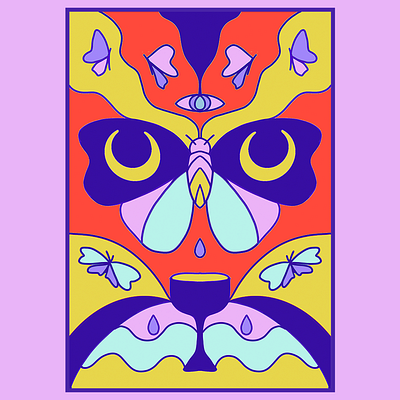 Untitled Illustration 1 7 of cups butterflies cards digital illustration intuition ipad millennial pink playing cards procreate tarot