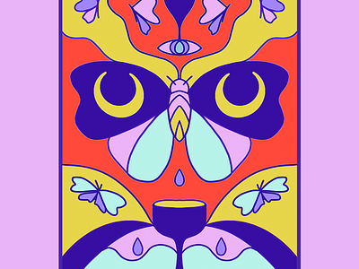 Untitled Illustration 1 7 of cups butterflies cards digital illustration intuition ipad millennial pink playing cards procreate tarot