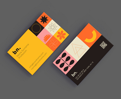 Cool Abstract Geometric Business Card Template. art background banner bauhaus business card cover design flayer geometric graphic mockup modern pattern placard shape simple swiss template