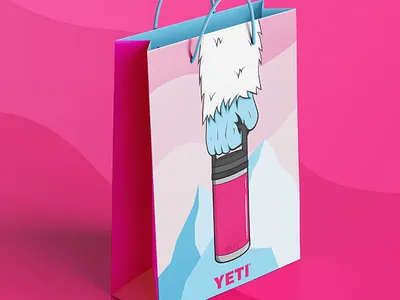 Yeti — Illustration and bag design bag design branding design fun graphic design illustration mockup vector vibrant yeti