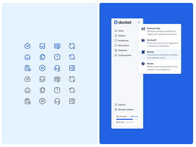 Docket・Sidebar b2b brazil collapse components design system outline icons ribeirão preto saas sidebar são paulo