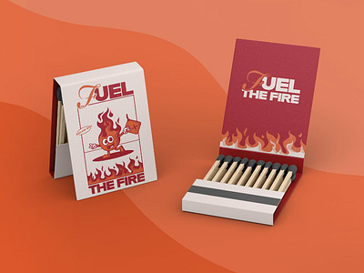 Fuel the Fire — Illustration branding caricature design fire graphic design illustration logo matchbook matches package design typography vector