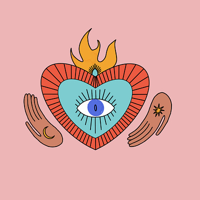 Untitled illustration 4 all seeing eye as above so below balance cards digital art evil eye fire intuition ipad ipad drawing palms playing cards procreate sacred heart tarot tarot cards tattoo