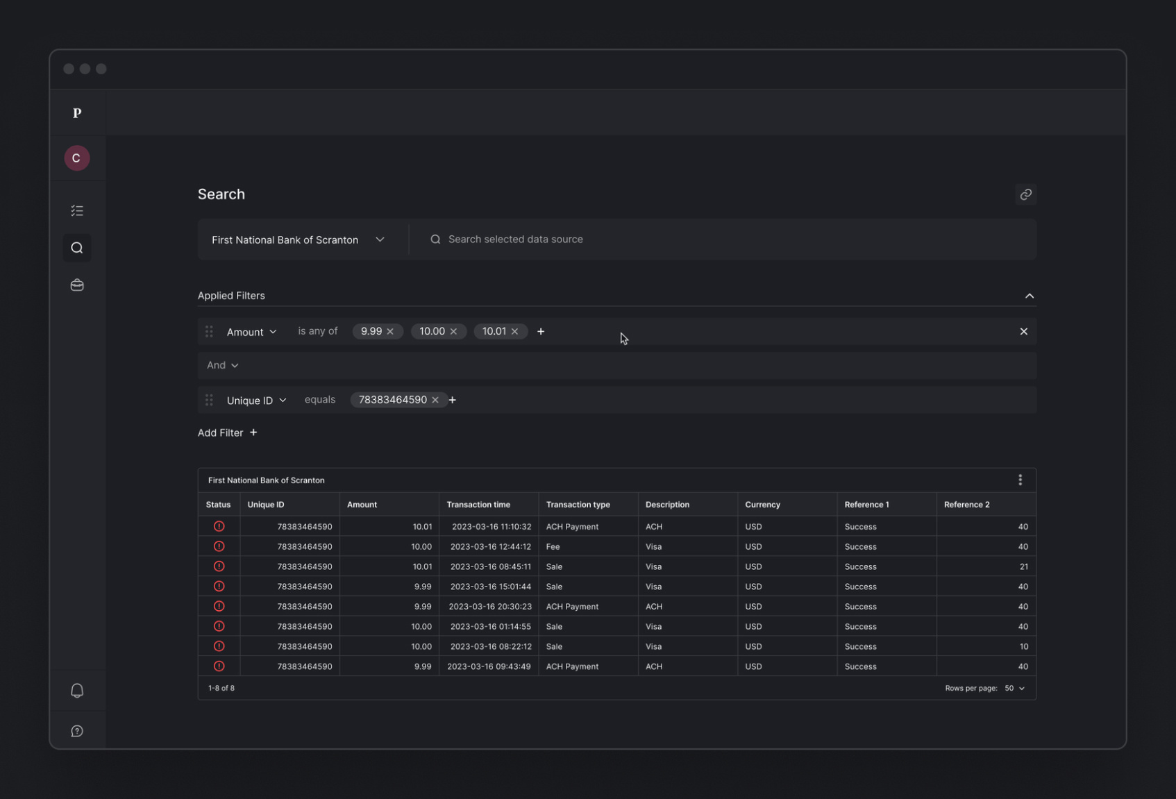 Global search — Finance platform advanced search finance global search rule base rule based rule builder rules search transactions