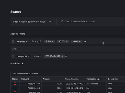 Global search — Finance platform advanced search finance global search rule base rule based rule builder rules search transactions