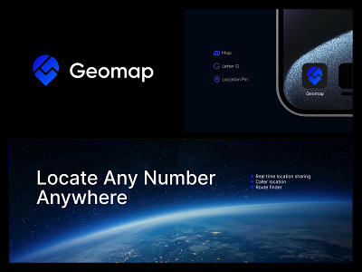 Geomap brandesigner branding crypto design logo logodesign logodesigner map minimallogo modernlogo tech