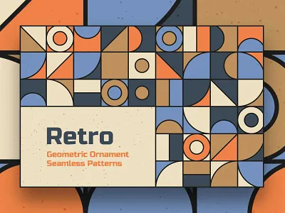 Vintage Geometric Mosaic Seamless Patterns abstract background colorful decoration decorative geometric illustration mosaic noise pattern random retro seamless seamless pattern shape vector vintage wallpaper