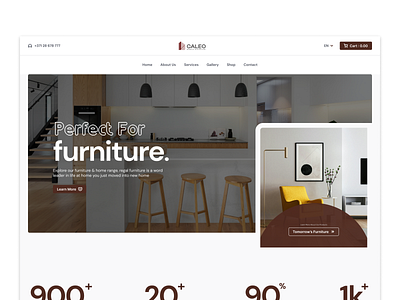 CALEO airo brown development furniture landing page mohsin mw simple website