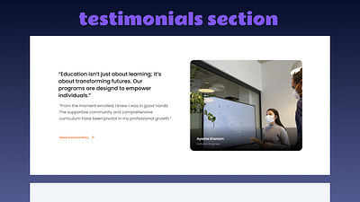 Testimonials Section - web design best branding design illustration mobile testimonials user interface ux webdesign