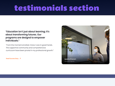 Testimonials Section - web design best branding design illustration mobile testimonials user interface ux webdesign